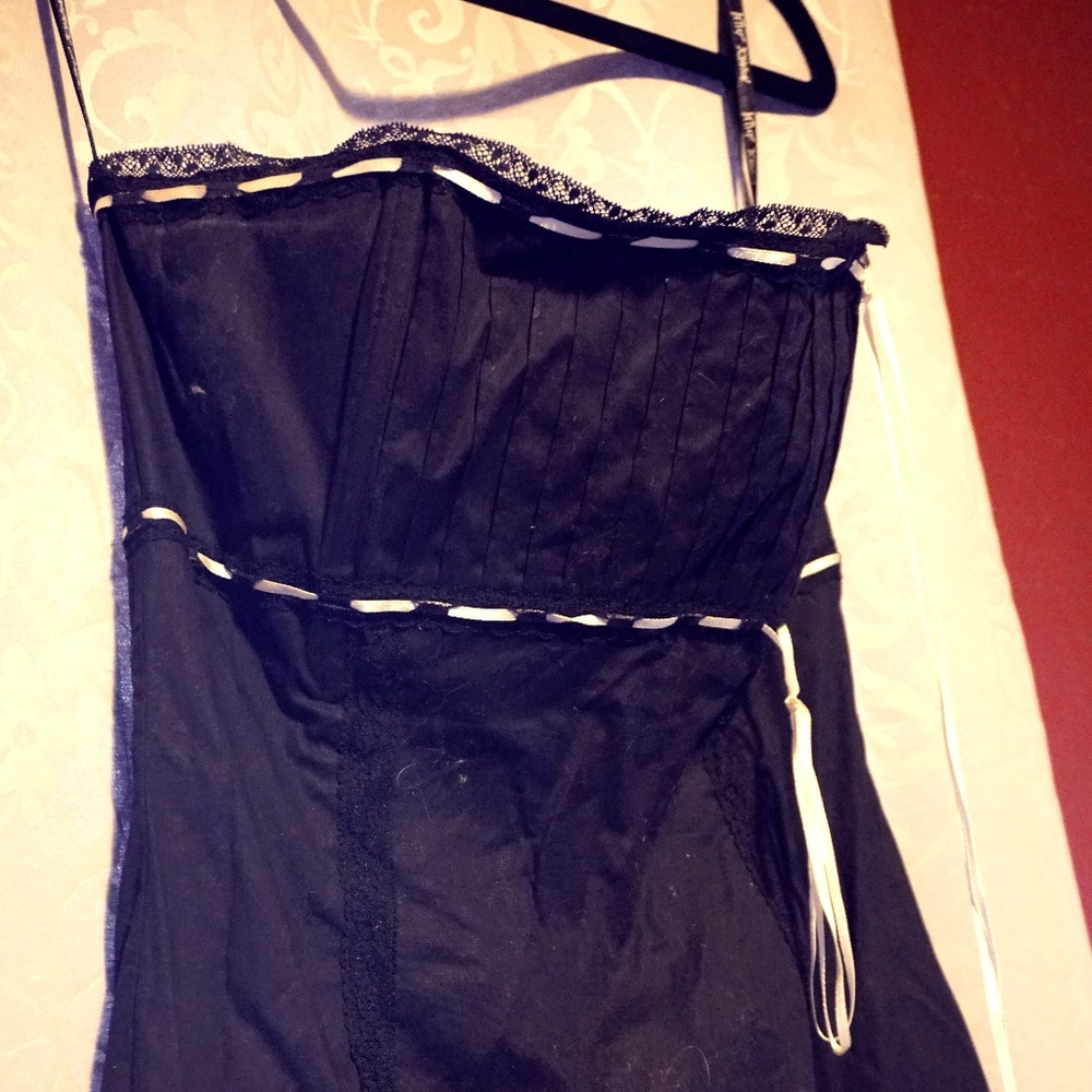 Betsey Johnson black lace strapless dress